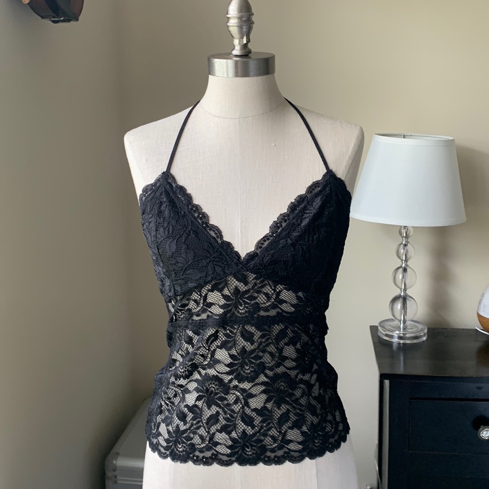 Lace halter-top